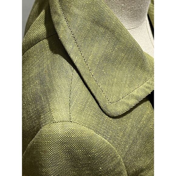 Akris Punto Green Linen Silk Blend Asymmetrical Button Blazer Jacket Size US 4 - Picture 8 of 12